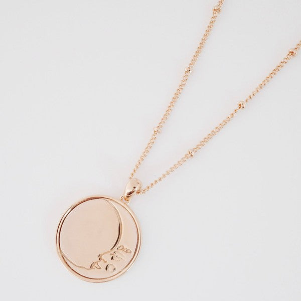 Moon Face Pendant Necklace