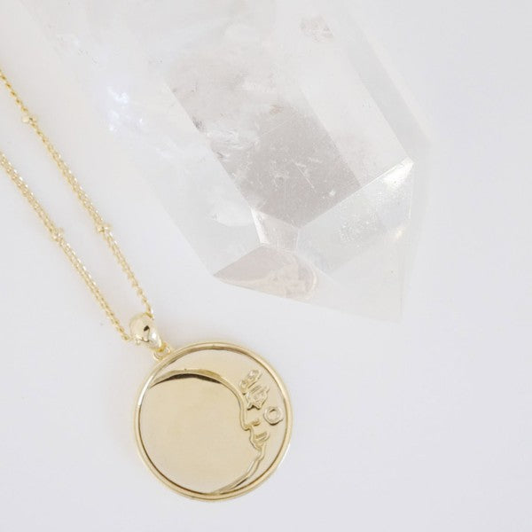 Moon Face Pendant Necklace