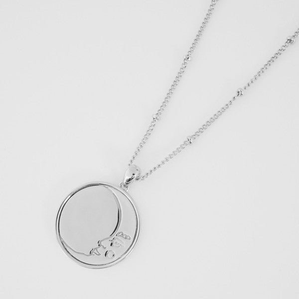 Moon Face Pendant Necklace