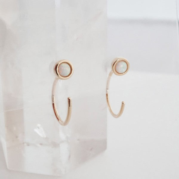 Opal Threader Hoops