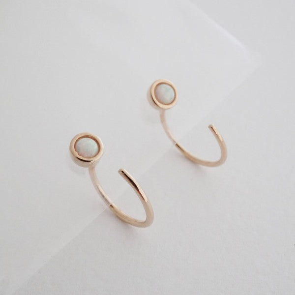 Opal Threader Hoops