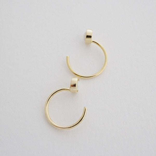 Opal Threader Hoops