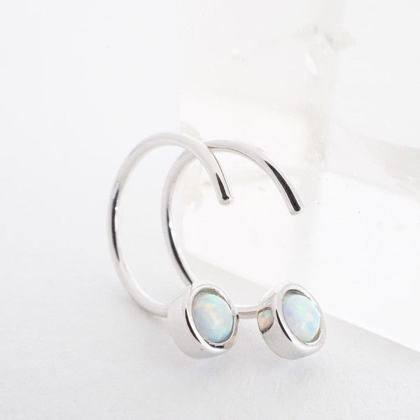 Opal Threader Hoops