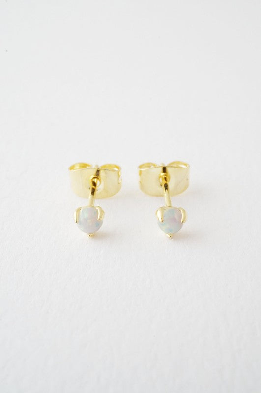 Tiny Opal Orb Solitaire Studs