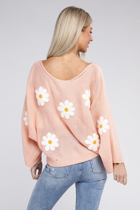 Flower Motif Sweater